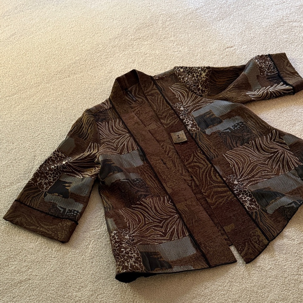 IC COLLECTION Earthy Tones Textured Jacket